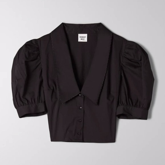 NWT Sunday Best Black New Solitaire Blouse XS - Picture 2 of 14